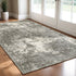 2' X 3' Gray And Ivory Distressed Abstract Scatter Rug